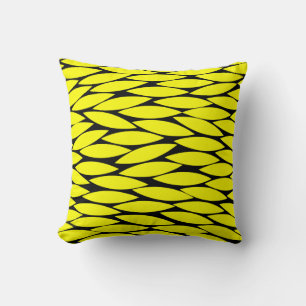 Coussin Abstrait 250713 - Jaune sur Noir