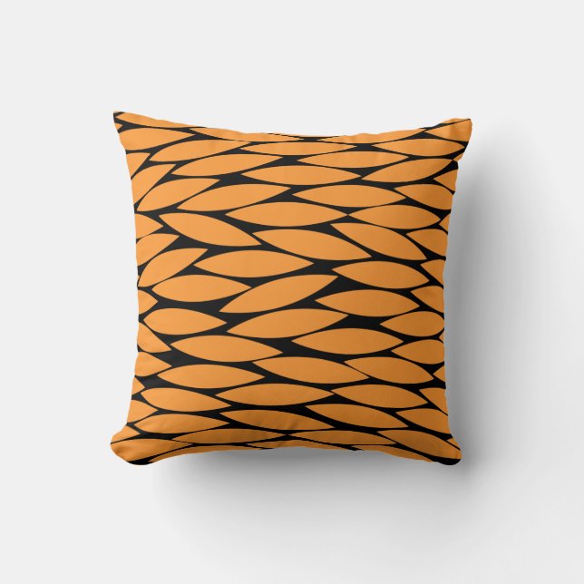 Coussin Abstrait 250713 - Orange clair sur noir (Recto)