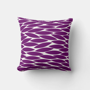 Coussin Abstrait 250713 - Plum sur blanc