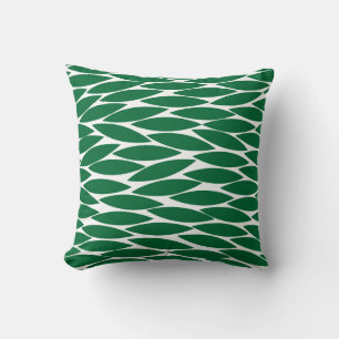 Coussin Abstrait 250713 - Vert forestier sur blanc