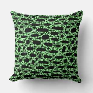 Coussin Abstrait 250923 - Vert menthe sur noir