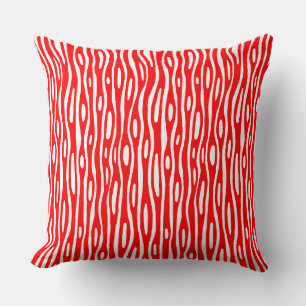 Coussin Abstrait 280314 - Rouge sur blanc