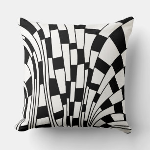 Coussin Abstrait 290417 - Noir sur blanc