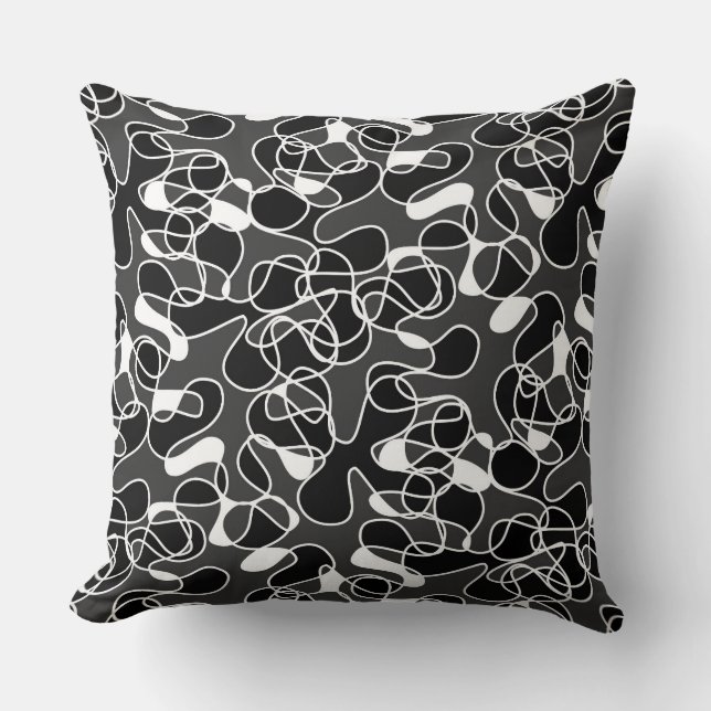 Coussin Abstrait 290523 noir et blanc (Recto)