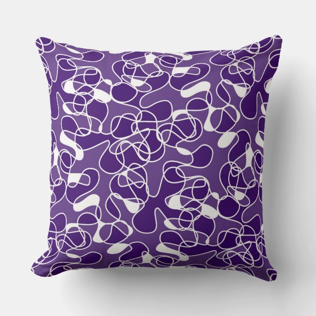 Coussin Abstrait 290523 Profond violet et blanc (Recto)