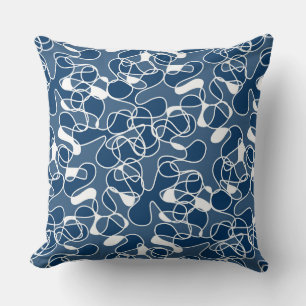 Coussin Abstrait 290523 Shibori bleu et blanc