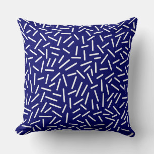 Coussin Abstrait 300117 - Blanc sur Deep Navy