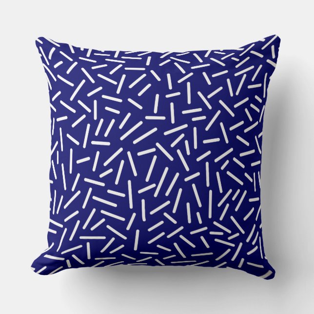 Coussin Abstrait 300117 - Blanc sur Deep Navy (Recto)