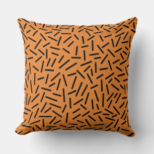 Coussin Abstrait 300117 - Noir sur Orange