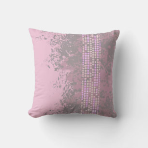 Coussin abstrait à motif de point violet atténué p