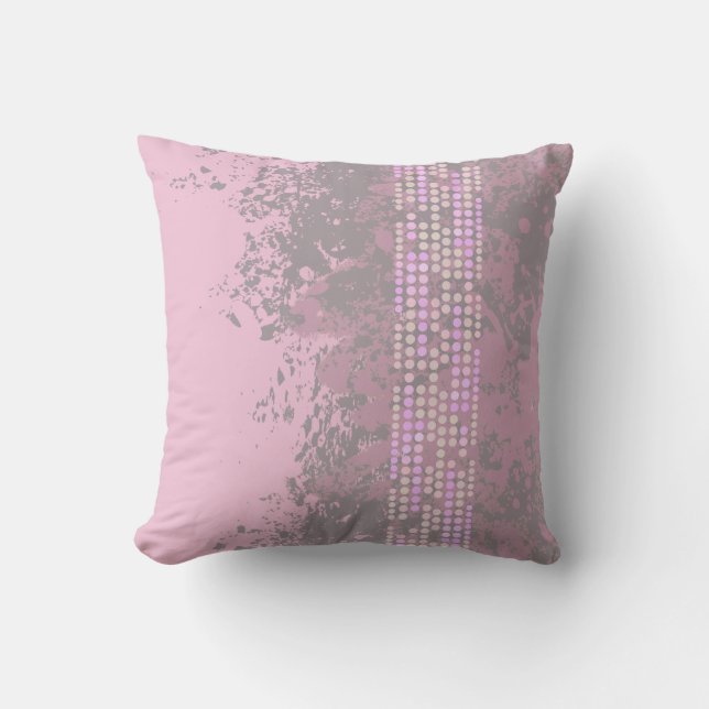 Coussin abstrait à motif de point violet atténué p (Recto)