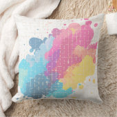 Coussin abstrait arc-en-ciel éclaboussé mignon (Couverture)
