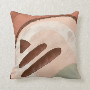 Coussin Abstrait arc-en-ciel rouillé Formes organiques Ar