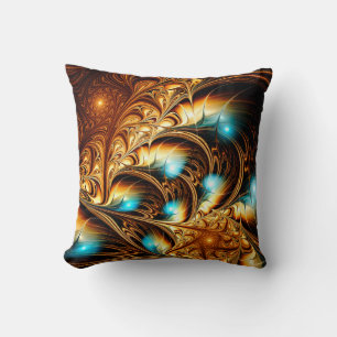 Coussin Abstrait arrière - plan de lumière dorée artistiqu