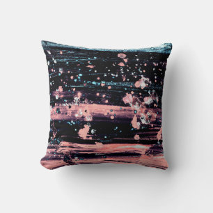 Coussin Abstrait artistique gris foncé et rose arrière - p