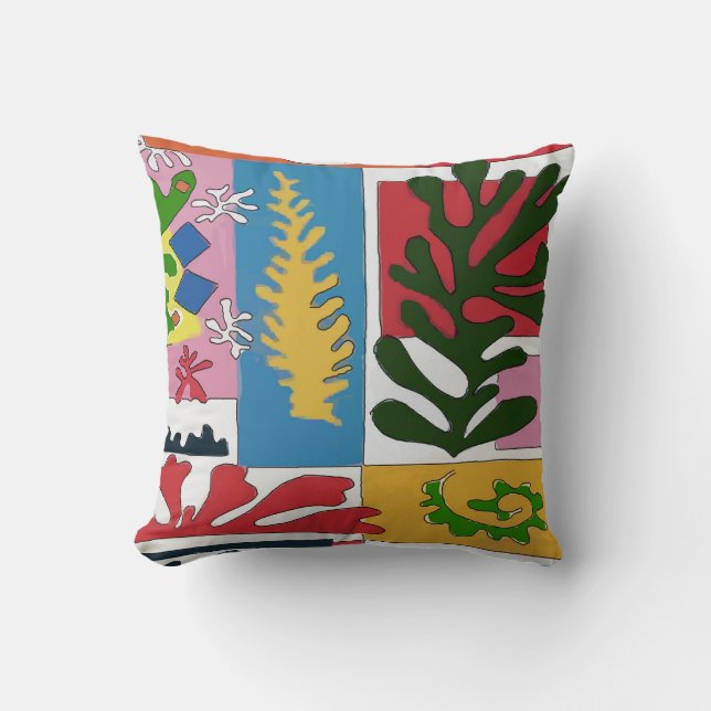 Coussin Abstrait Avec Des Feuilles Vivants Tropicaux (Recto)