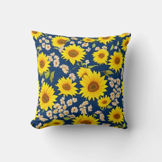 Coussin Abstrait beau motif de tournesol (Recto)