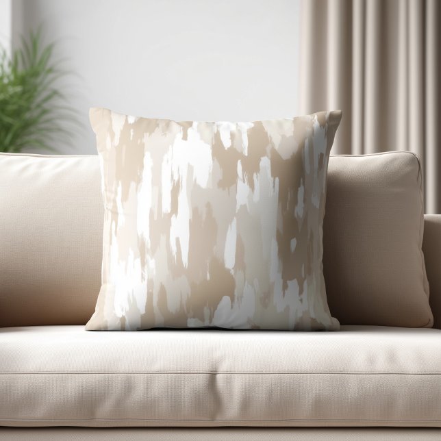 Coussin Abstrait Beige Élégant (Créateur téléchargé)