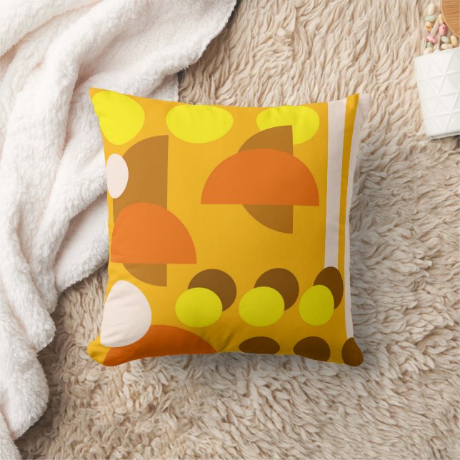 Coussin Abstrait beige jaune Brown (Couverture)