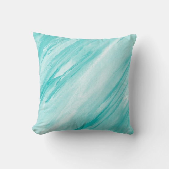 Coussin Abstrait blanc turquoise (Recto)