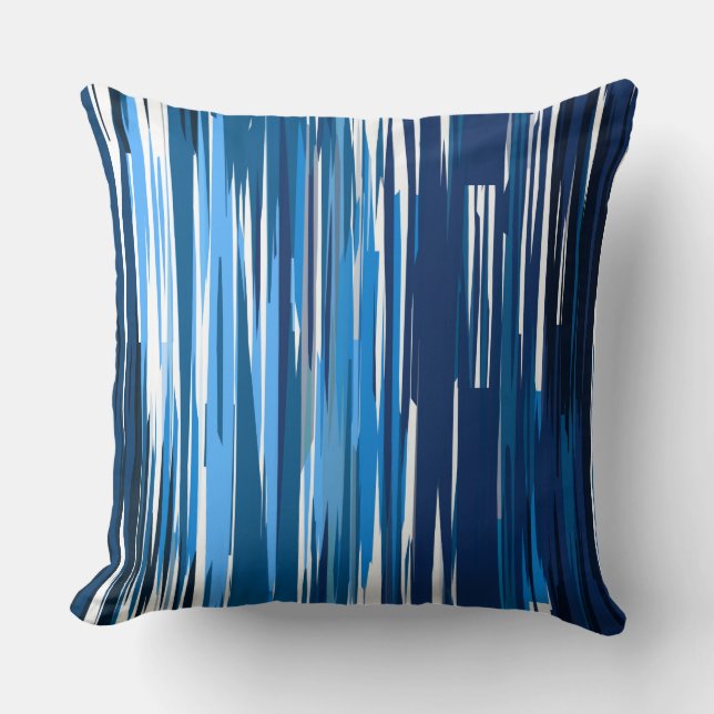 Coussin Abstrait bleu et blanc (Recto)