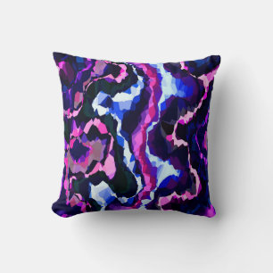 Coussin Abstrait bleu et violet