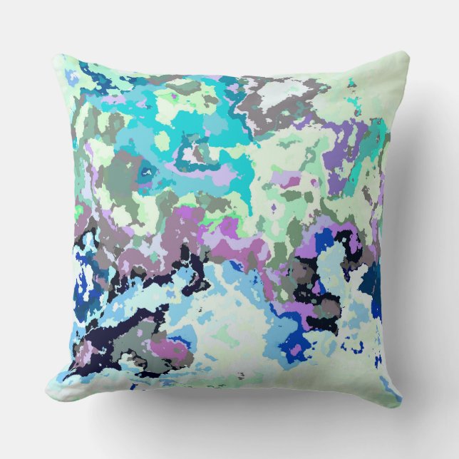 Coussin Abstrait bleu et violet (Recto)