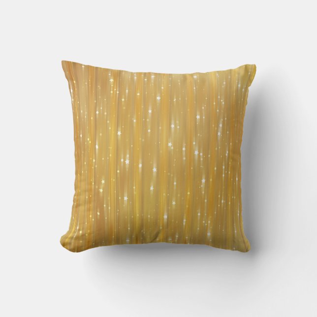 Coussin Abstrait brillant doré avec parties scintillant (Recto)