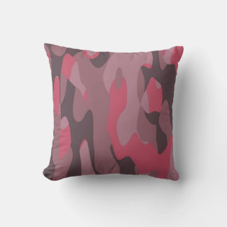 Coussin abstrait Camo rose et mauve