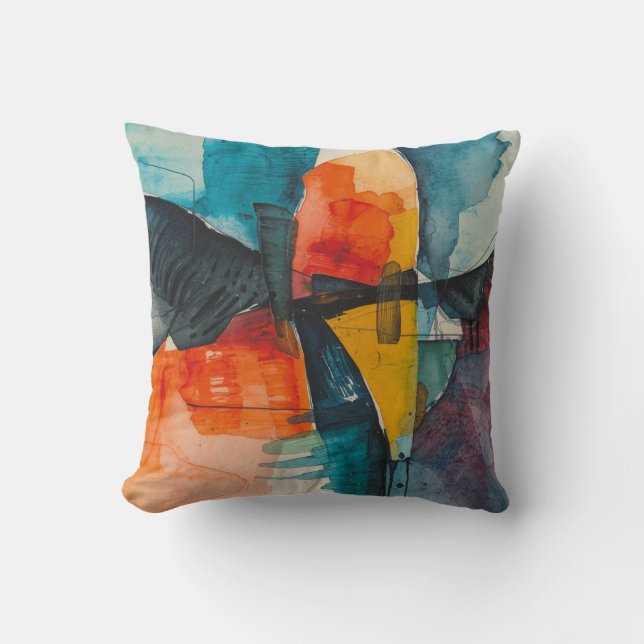 Coussin Abstrait coloré  (Recto)