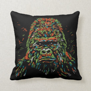 Coussin Abstrait coloré Neon Gorilla