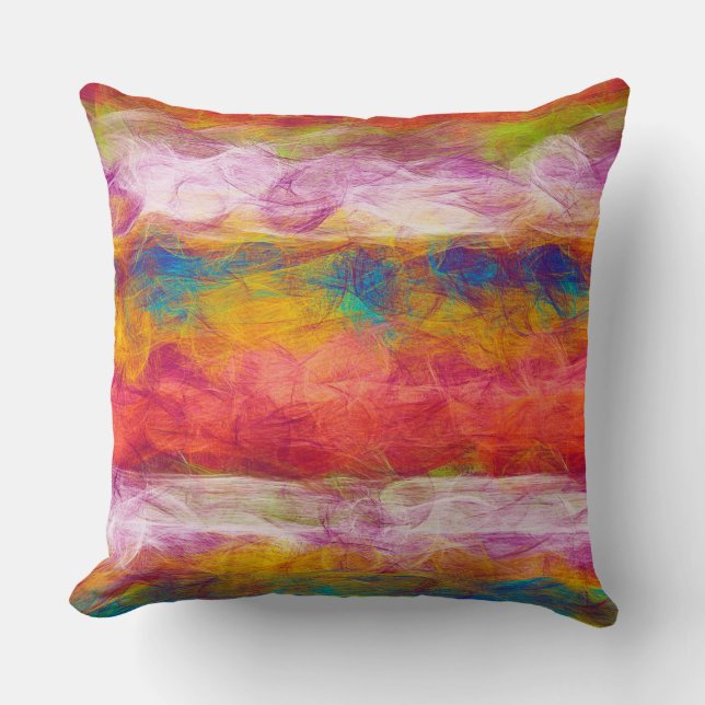 Coussin Abstrait coloré radial Motif pastel (Recto)