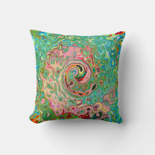 Coussin Abstrait Coloré Rétro Psychedélique Tourbillon Arc