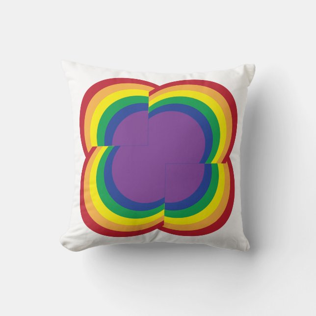 Coussin abstrait d'arc-en-ciel (Recto)