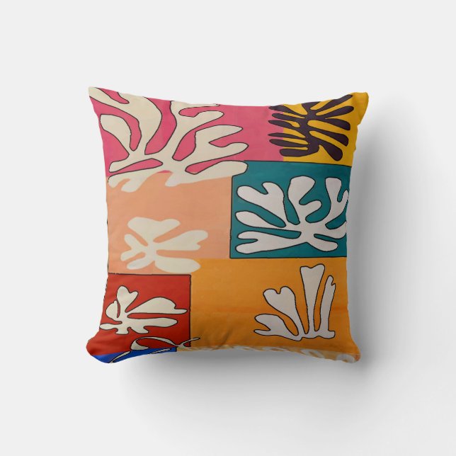 Coussin Abstrait De Fleurs De Lierre Tropical (Recto)