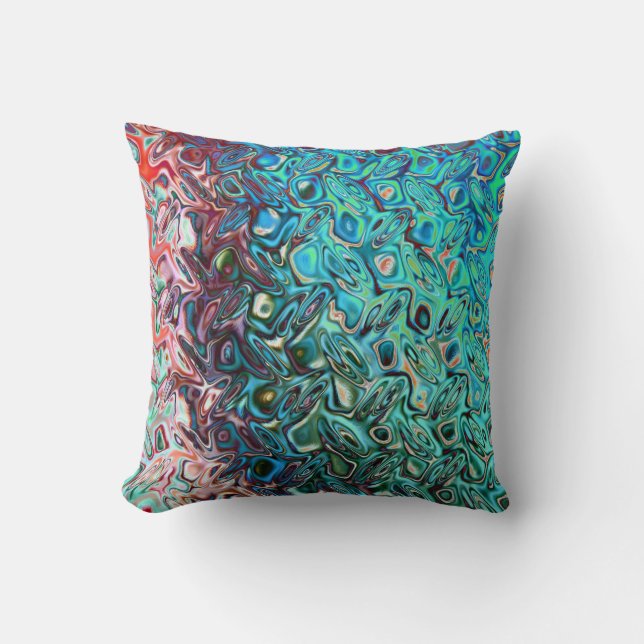 Coussin Abstrait de gel bleu liquide (Recto)