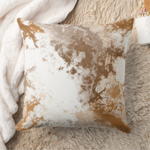 Coussin Abstrait de marbre de cuivre doré