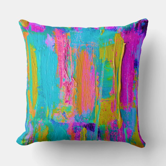 Coussin Abstrait de peinture de couteau de palette (Recto)