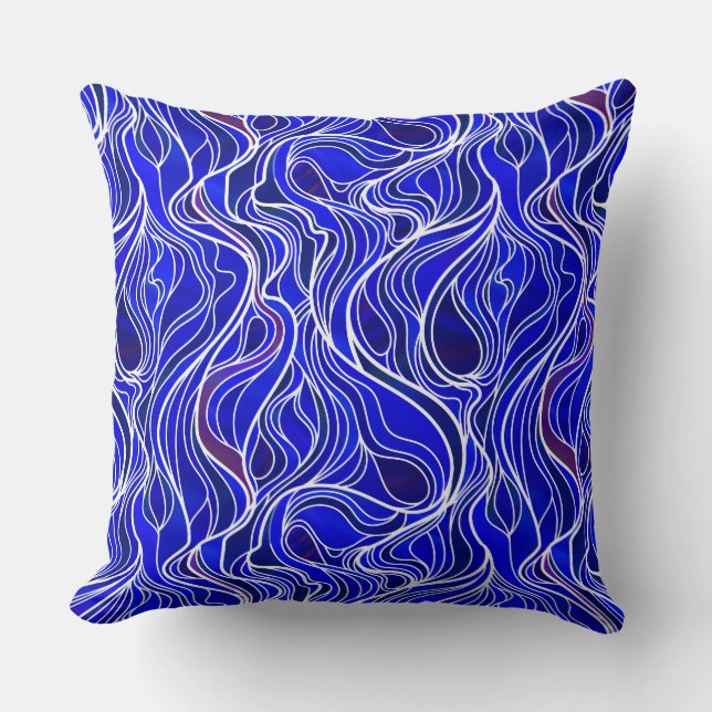 Coussin Abstrait de verre à tôle bleue (Recto)