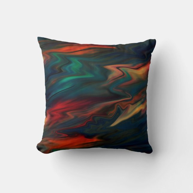 Coussin Abstrait dégradé doux liquide dégradé vague floue (Recto)