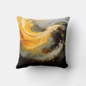 Coussin Abstrait Doré Marbre Moderne Vagues (Verso)