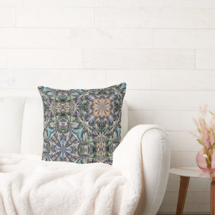 Coussin Abstrait Dusty Succulent Garden Rosette Motif