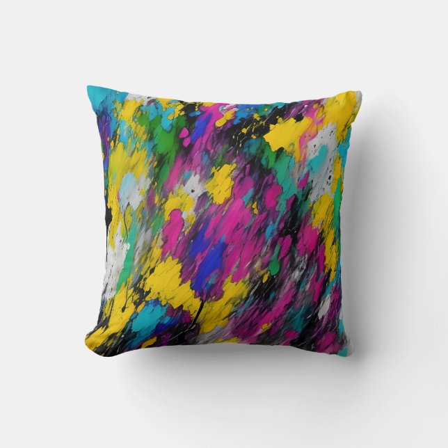 Coussin Abstrait éclat de peinture (Recto)