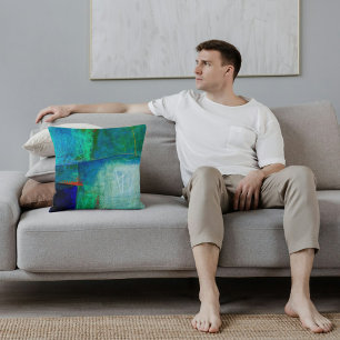 Coussin Abstrait Elegant mixte motif de peinture coloré