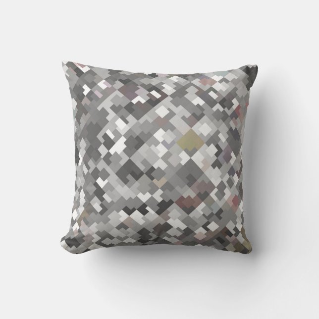 Coussin Abstrait en mosaïque  gris clair sans couture PA a (Recto)