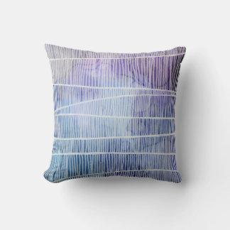 Coussin Abstrait Encre Alcoolique Lavande avec Lignes Fine