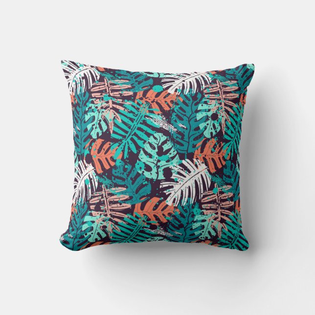 Coussin Abstrait  feuille tropical motif. Créatif (Recto)