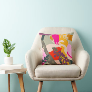 Coussin Abstrait Floral Bold Color Block Fun été