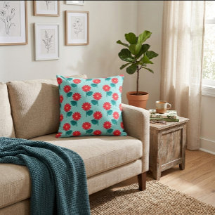 Coussin Abstrait floral brillant