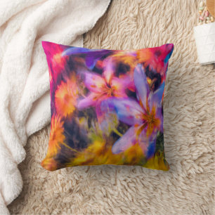 Coussin Abstrait floral coloré